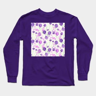 Purple Watercolor Carnation Long Sleeve T-Shirt